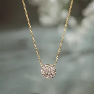 Round Pave Diamond Necklace