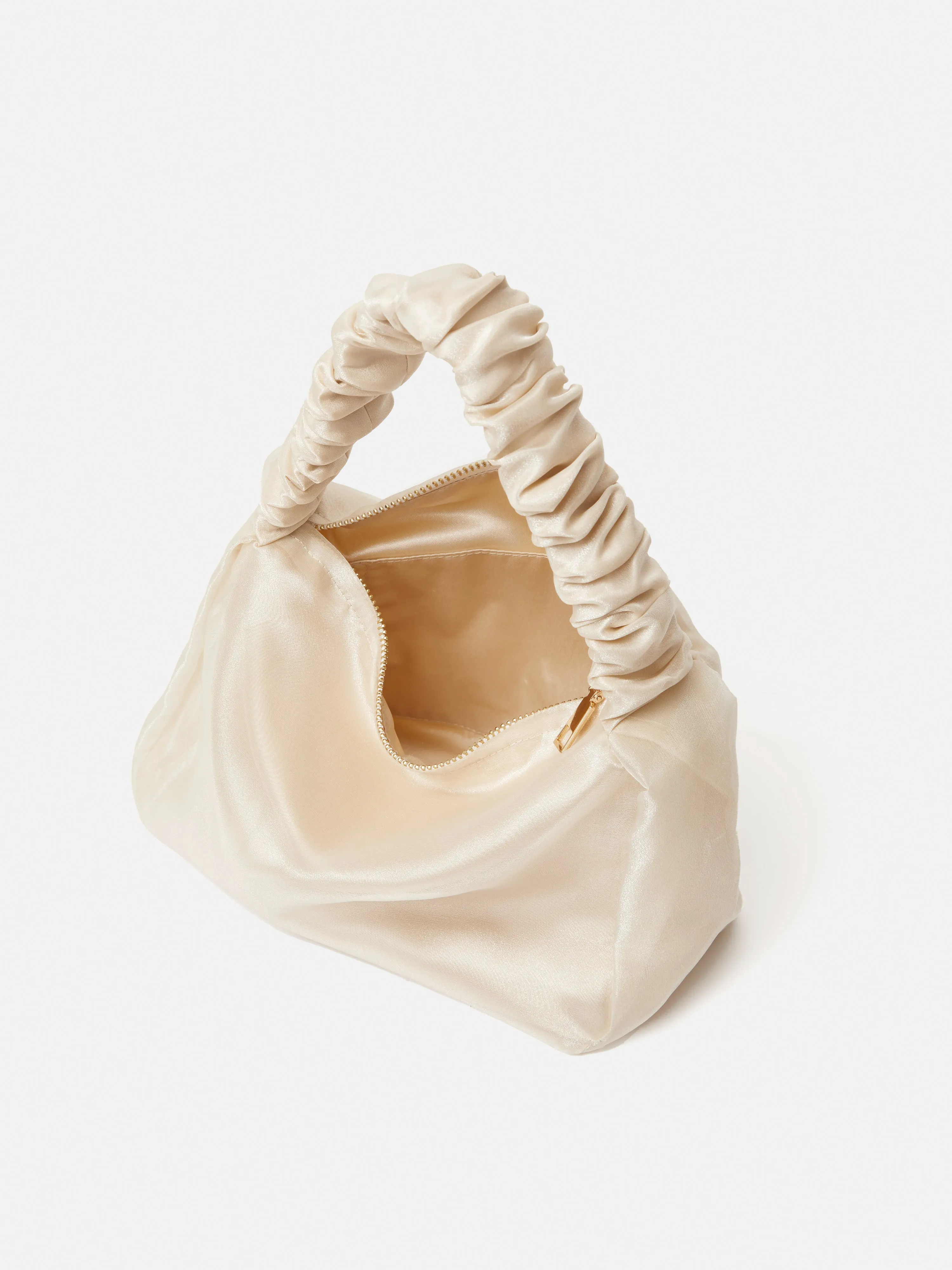 Ruched Organza Mini Bag | Cream