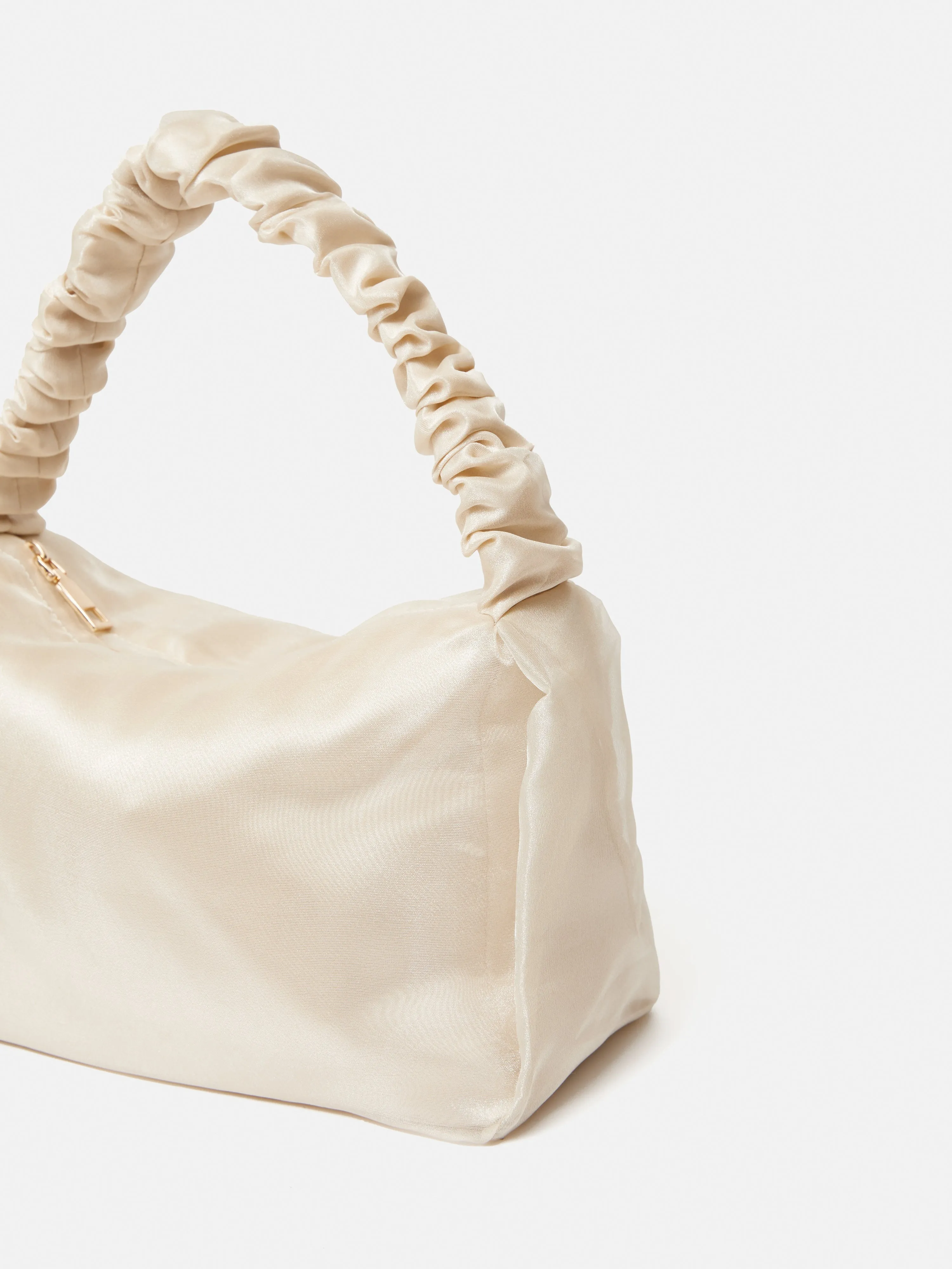 Ruched Organza Mini Bag | Cream