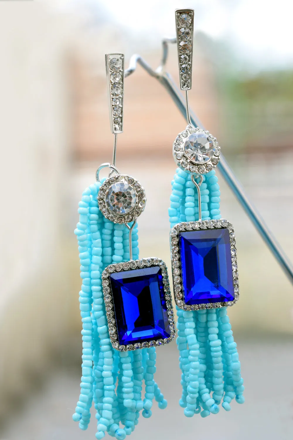 Sea Green Bead Designer Earrings