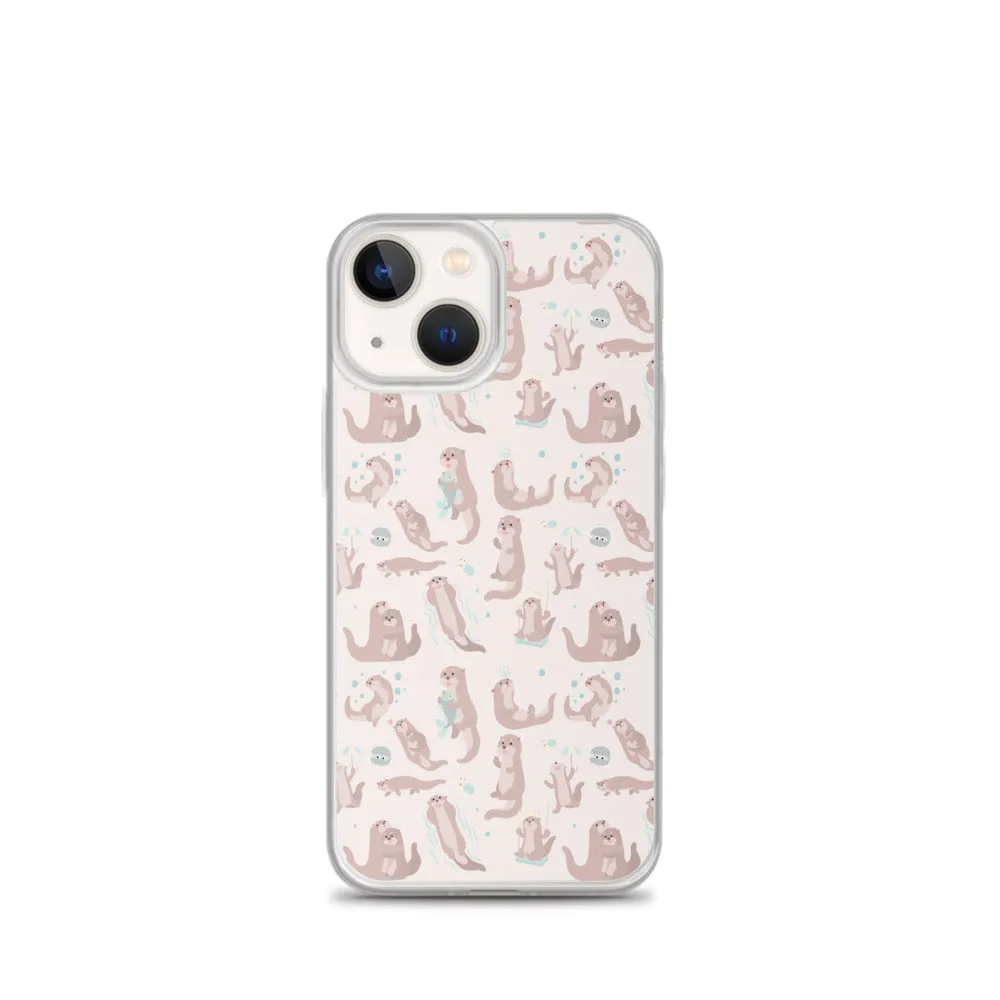 Sea Otter iPhone 15 14 13 12 Pro Max Case, Animal Pastel Pink Cell Phone Cute Cool Gifts Print iPhone 11 Mini SE 2020 XS XR X 7 8