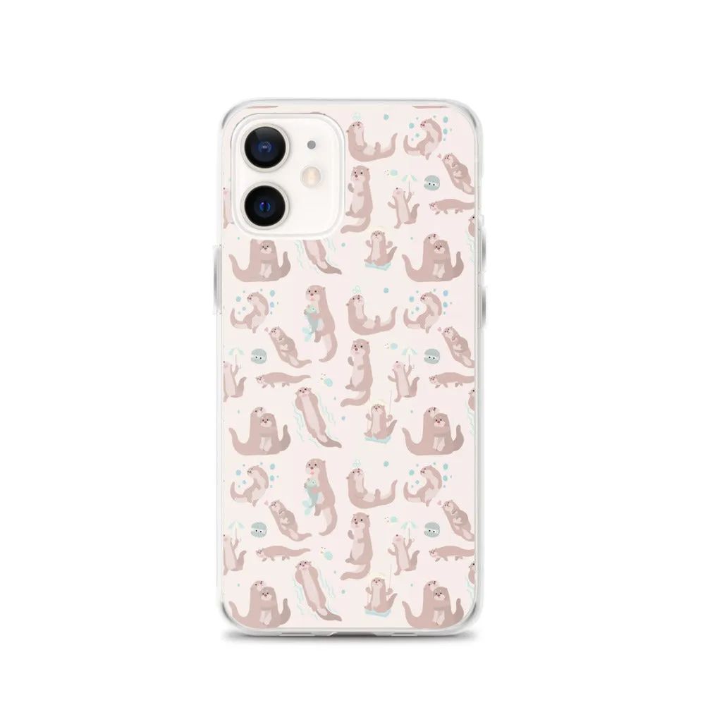 Sea Otter iPhone 15 14 13 12 Pro Max Case, Animal Pastel Pink Cell Phone Cute Cool Gifts Print iPhone 11 Mini SE 2020 XS XR X 7 8