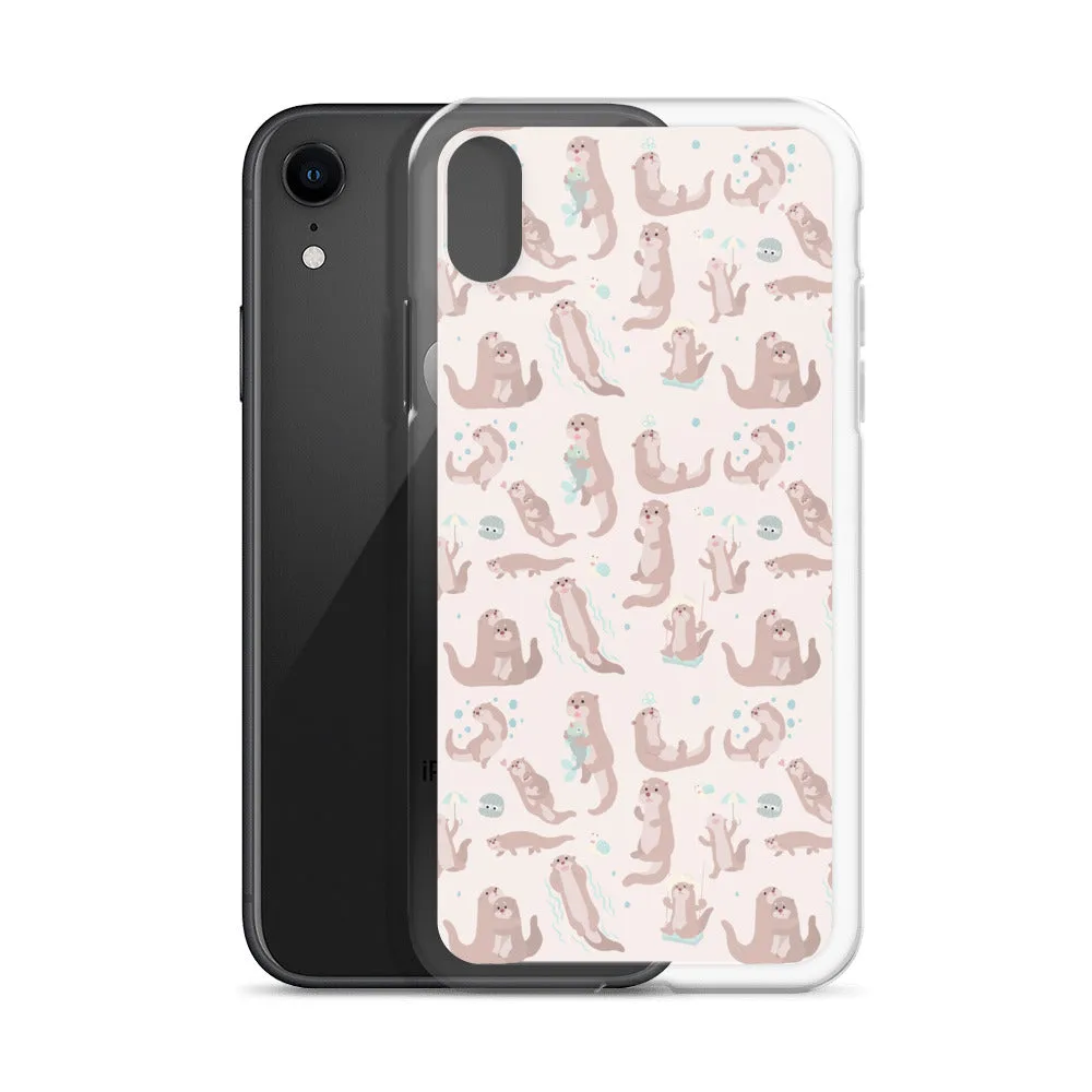 Sea Otter iPhone 15 14 13 12 Pro Max Case, Animal Pastel Pink Cell Phone Cute Cool Gifts Print iPhone 11 Mini SE 2020 XS XR X 7 8