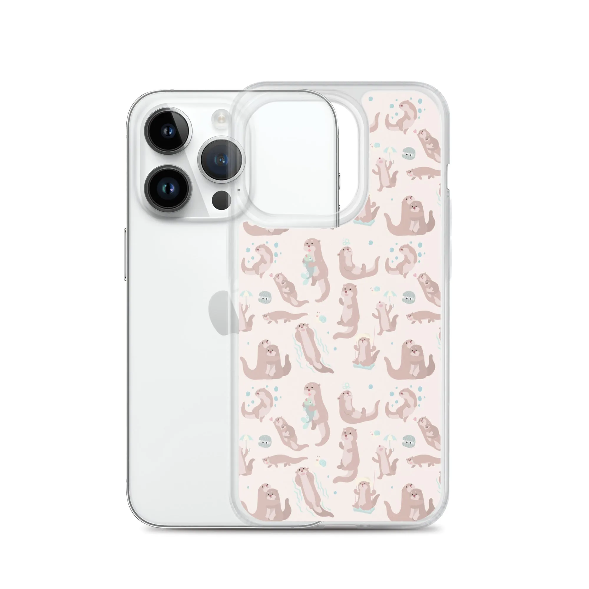 Sea Otter iPhone 15 14 13 12 Pro Max Case, Animal Pastel Pink Cell Phone Cute Cool Gifts Print iPhone 11 Mini SE 2020 XS XR X 7 8