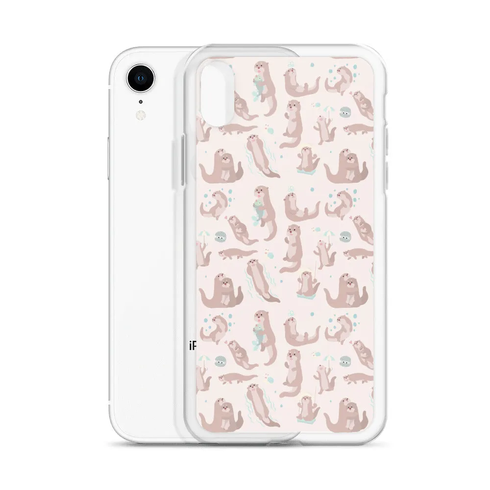 Sea Otter iPhone 15 14 13 12 Pro Max Case, Animal Pastel Pink Cell Phone Cute Cool Gifts Print iPhone 11 Mini SE 2020 XS XR X 7 8