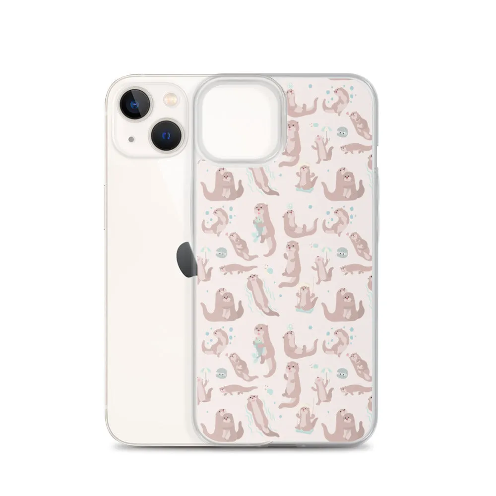 Sea Otter iPhone 15 14 13 12 Pro Max Case, Animal Pastel Pink Cell Phone Cute Cool Gifts Print iPhone 11 Mini SE 2020 XS XR X 7 8