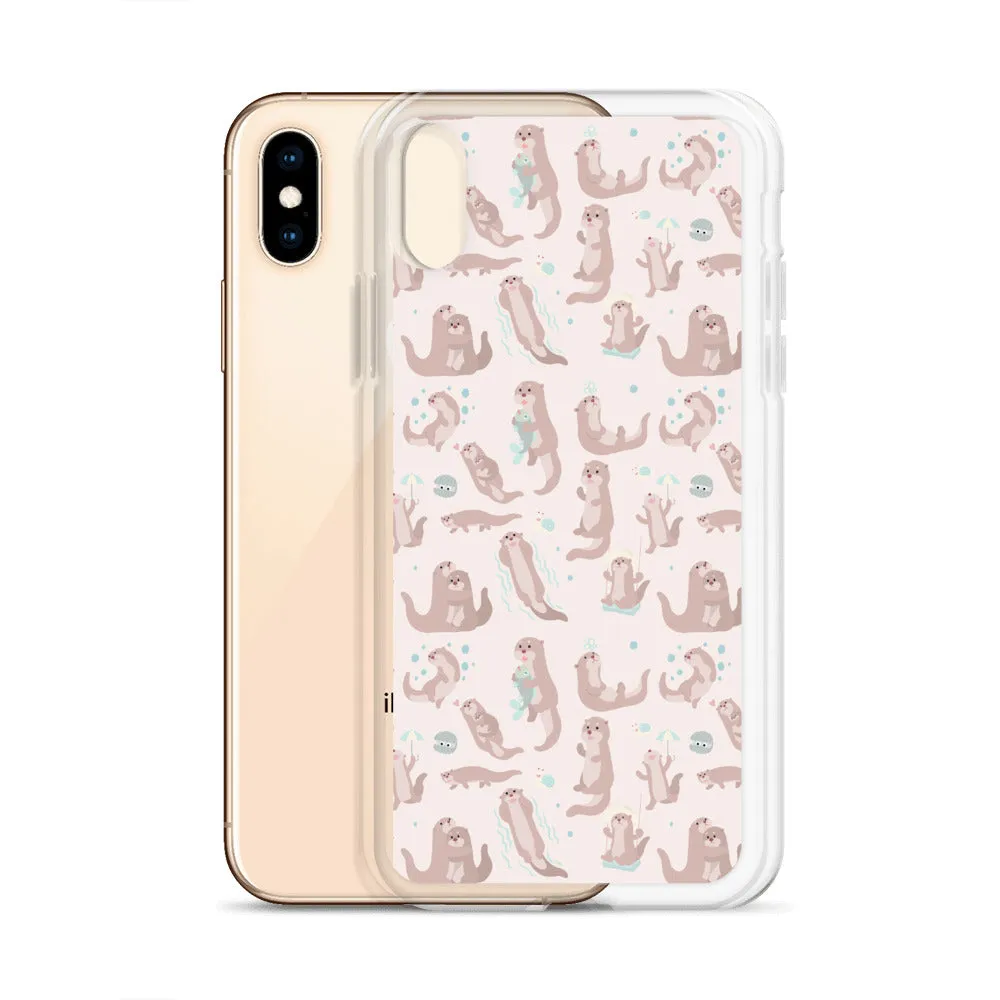 Sea Otter iPhone 15 14 13 12 Pro Max Case, Animal Pastel Pink Cell Phone Cute Cool Gifts Print iPhone 11 Mini SE 2020 XS XR X 7 8