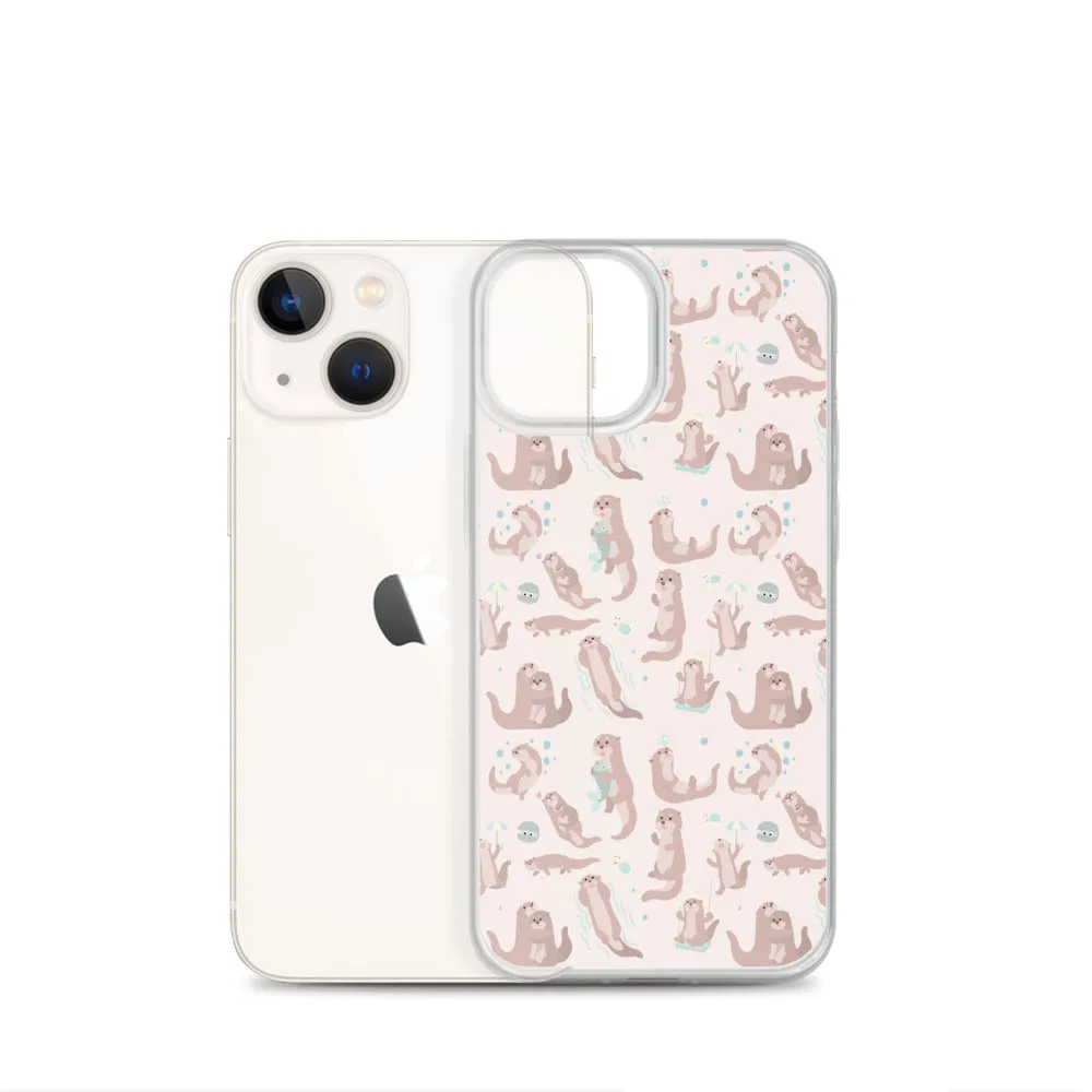 Sea Otter iPhone 15 14 13 12 Pro Max Case, Animal Pastel Pink Cell Phone Cute Cool Gifts Print iPhone 11 Mini SE 2020 XS XR X 7 8