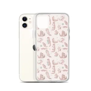 Sea Otter iPhone 15 14 13 12 Pro Max Case, Animal Pastel Pink Cell Phone Cute Cool Gifts Print iPhone 11 Mini SE 2020 XS XR X 7 8