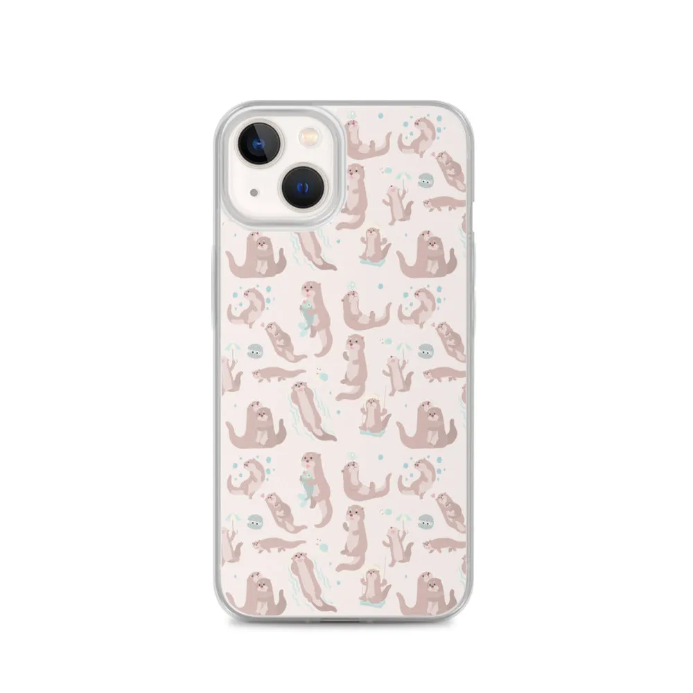 Sea Otter iPhone 15 14 13 12 Pro Max Case, Animal Pastel Pink Cell Phone Cute Cool Gifts Print iPhone 11 Mini SE 2020 XS XR X 7 8