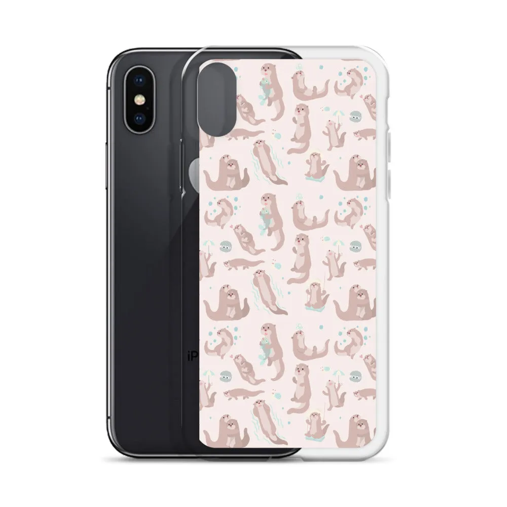 Sea Otter iPhone 15 14 13 12 Pro Max Case, Animal Pastel Pink Cell Phone Cute Cool Gifts Print iPhone 11 Mini SE 2020 XS XR X 7 8