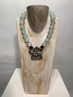 Semi Precious Opalite One of a Kind Necklace made in California