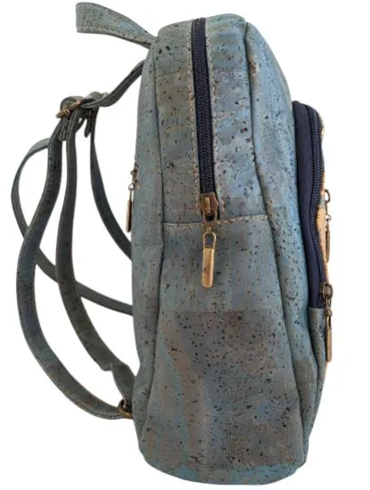 Serena Cork Backpack Blue and Gold