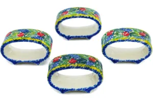 Set of 4 Napkin Rings - Splendid Morning Glow