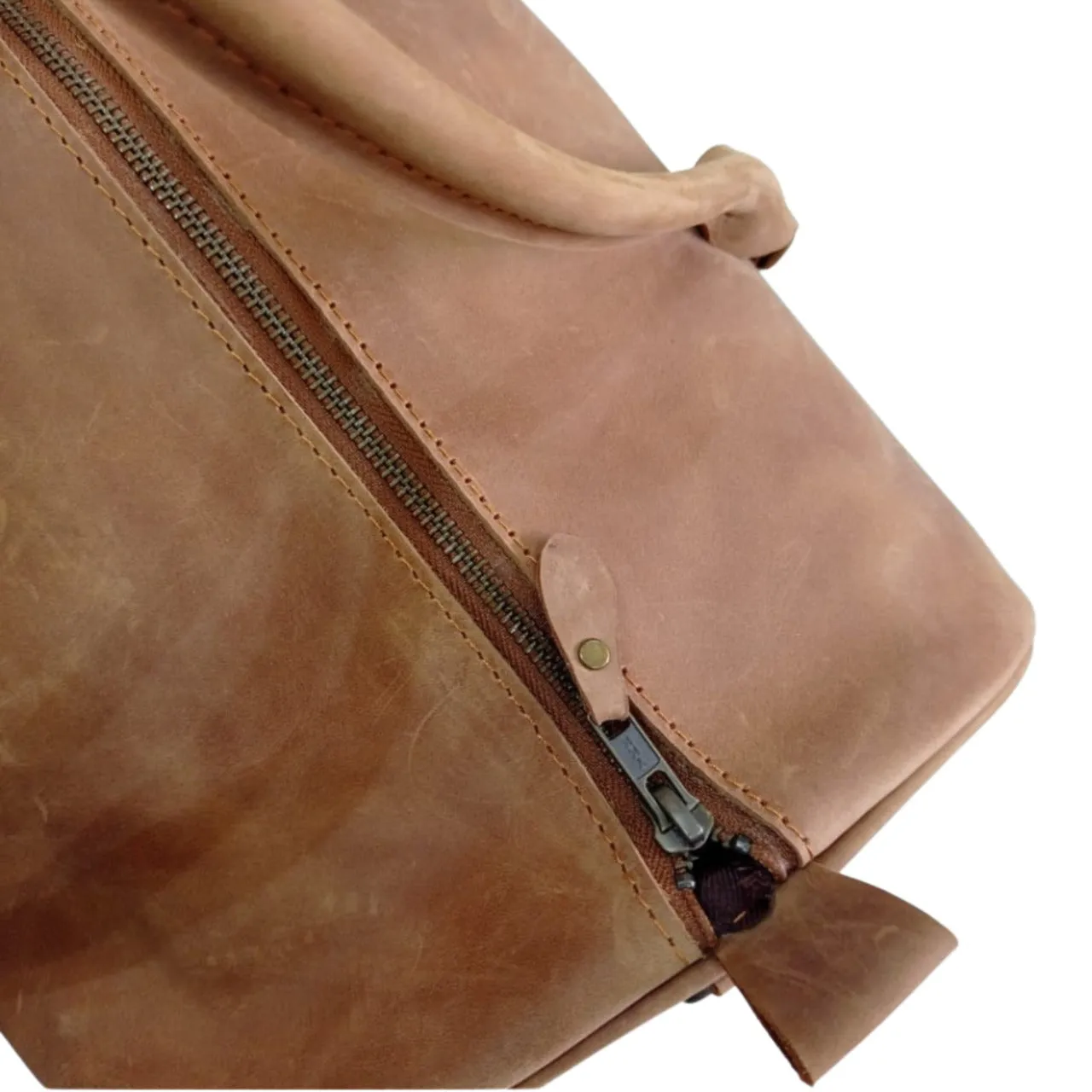 Shangrila Tan Leather Gym Bag