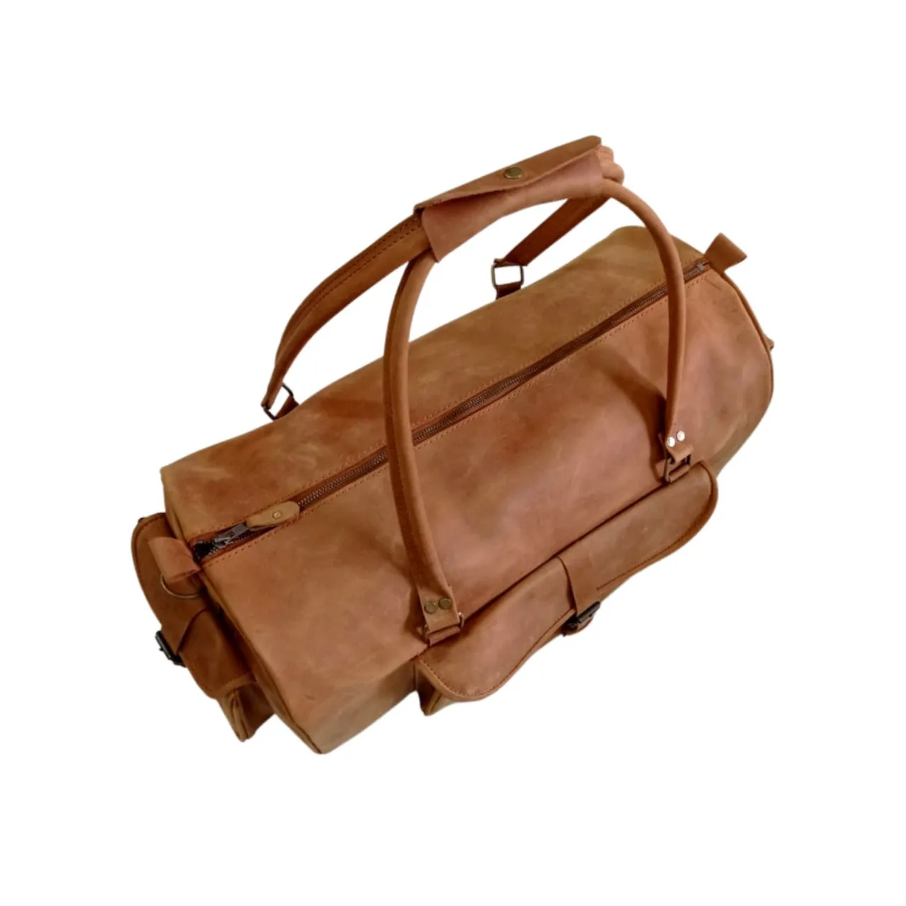 Shangrila Tan Leather Gym Bag