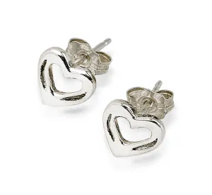 Shoe Heart Earrings, Sterling Silver