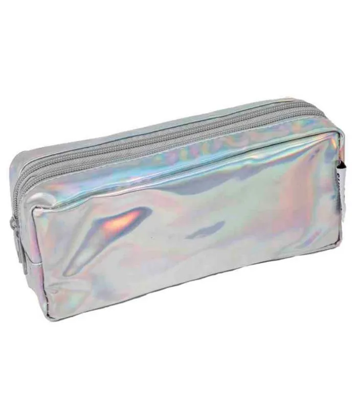 Silver Iridium Double Pencil Case