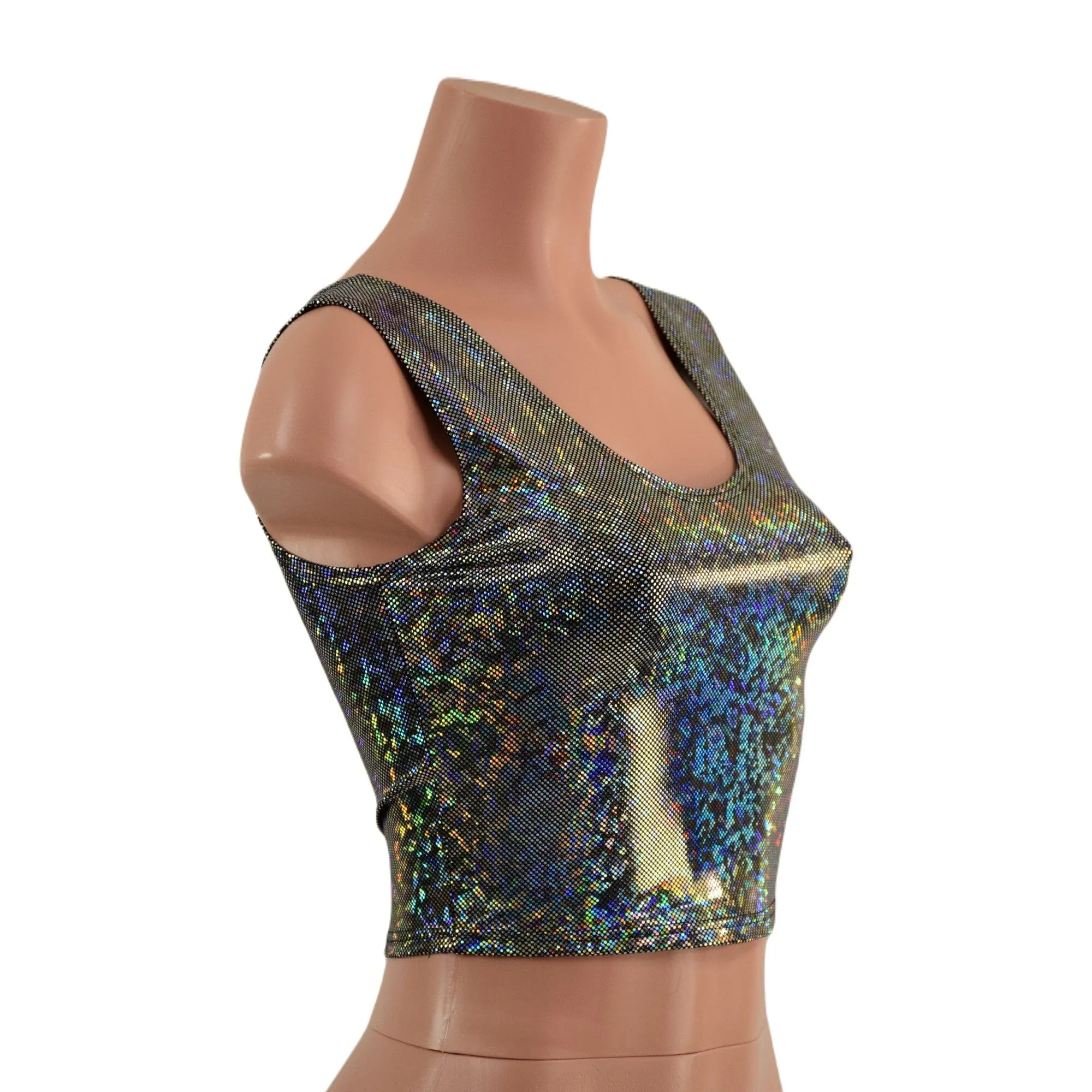 Silver Kaleidoscope Crop Tank