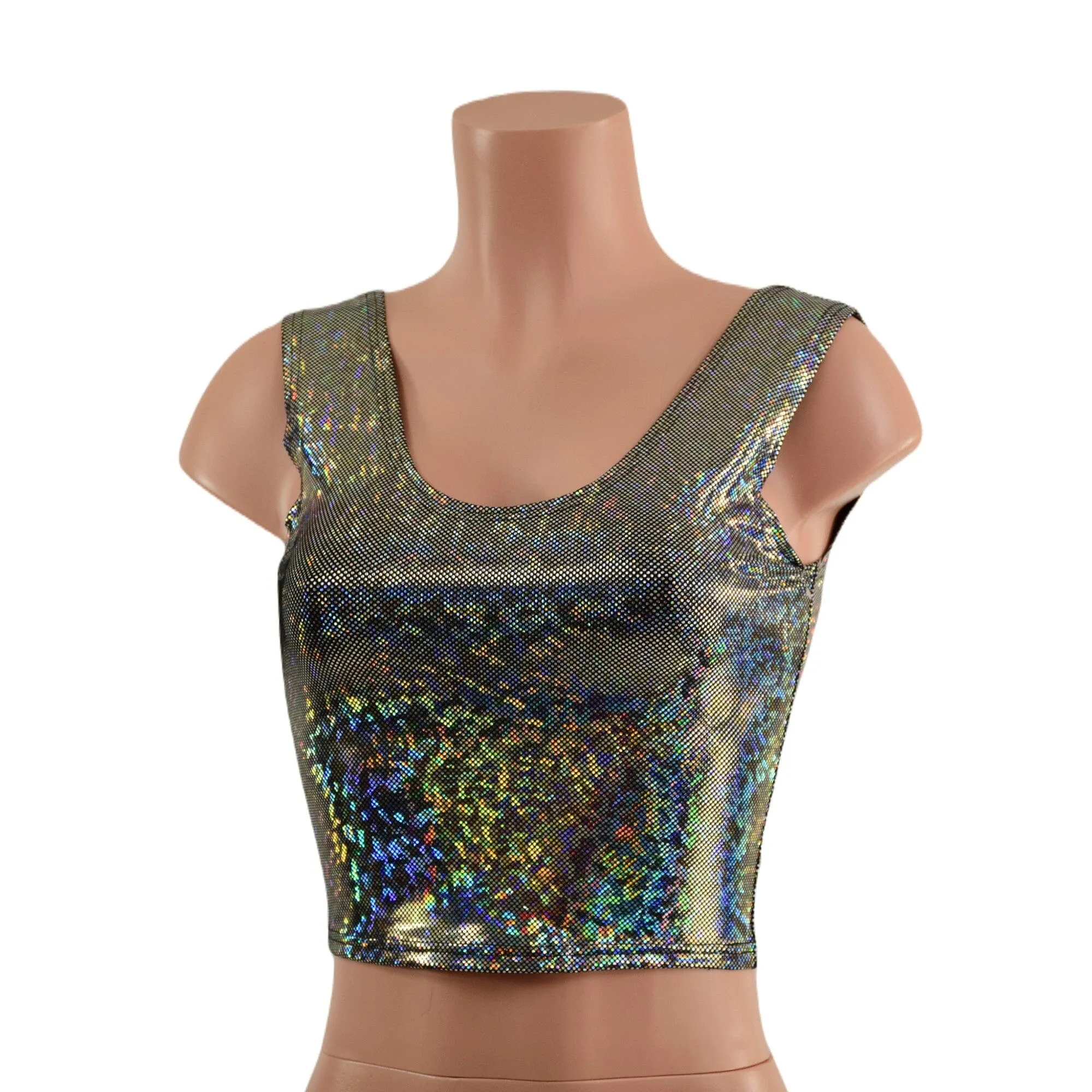 Silver Kaleidoscope Crop Tank