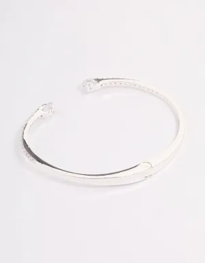 Silver Multi Cubic Zirconia Wrist Cuff