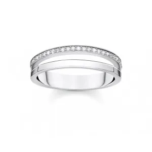 Silver Zirconia Pave Double Ring TR2316-051-14