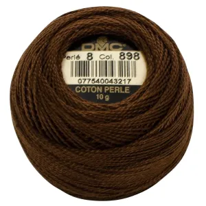 Size 8 Pearl Cotton Ball in Color 898 ~ Very Dark Coffee Brown