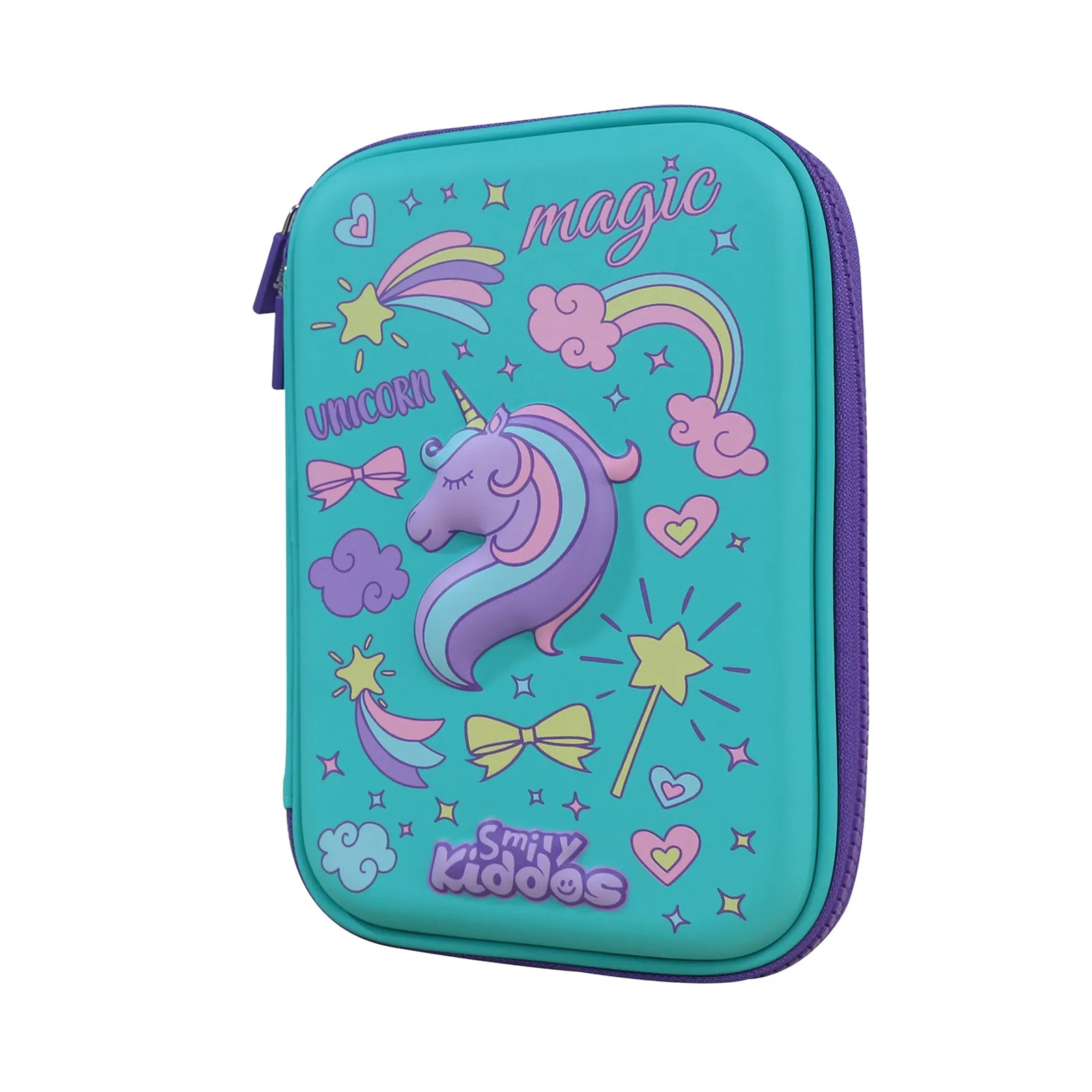 Smily Kiddos Single Compartment pencil case v2 unicorn theme green