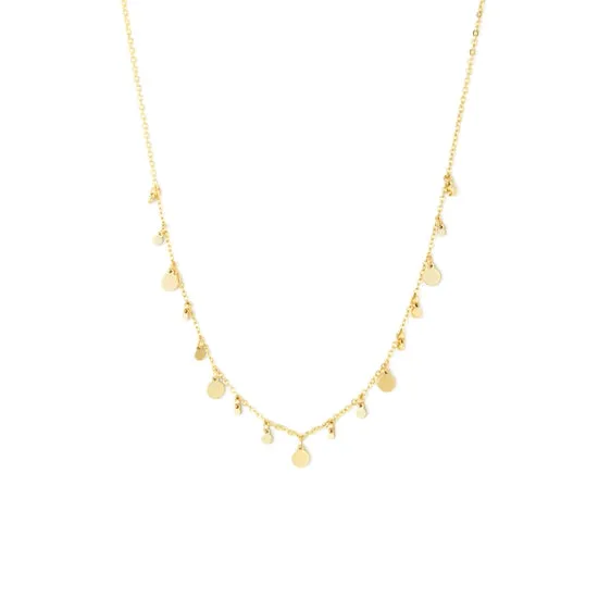 Splendid Iris Gypsy Coin Necklace - Gold