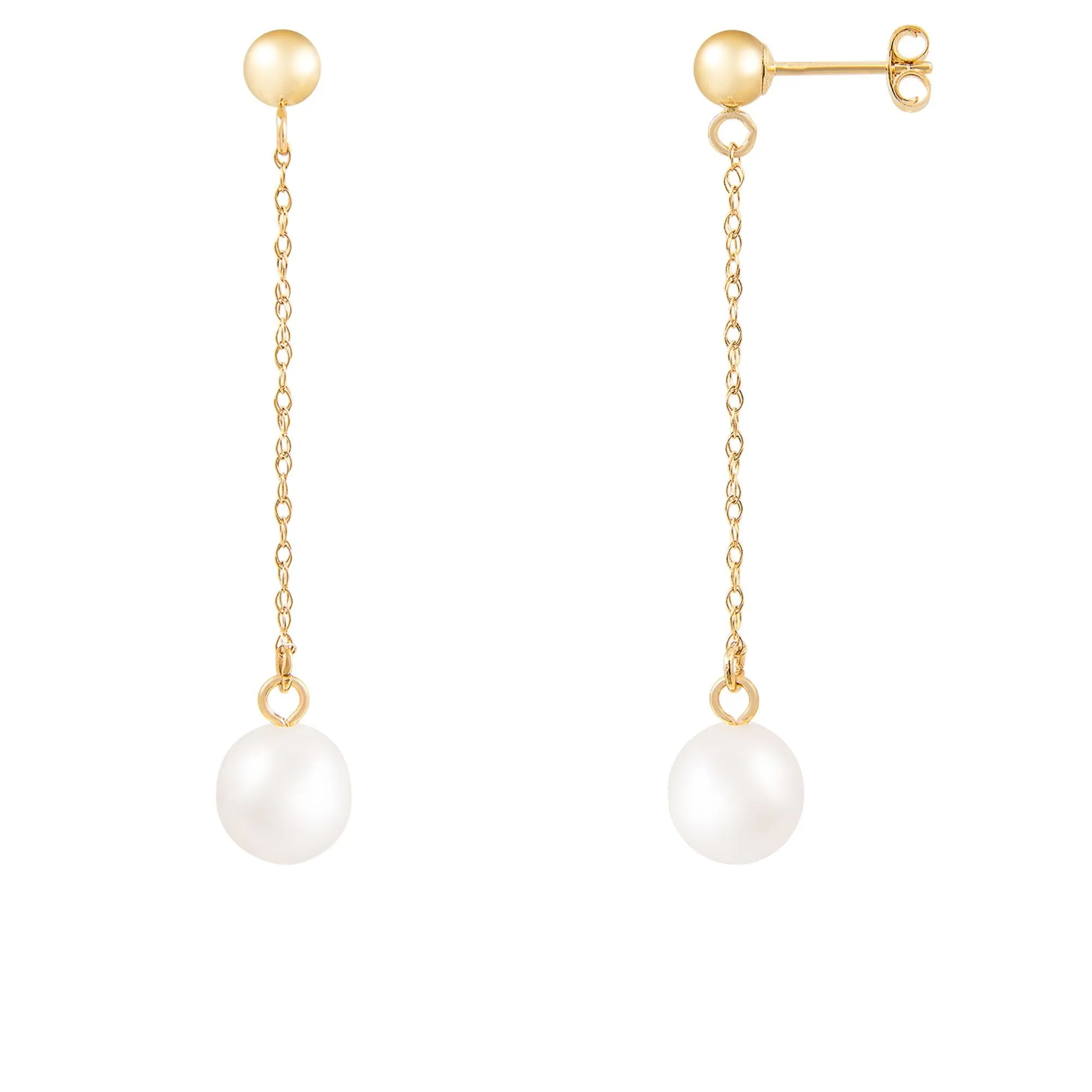 Splendid Pearls 14K Yellow Gold Diamond Earrings HOF-45WY