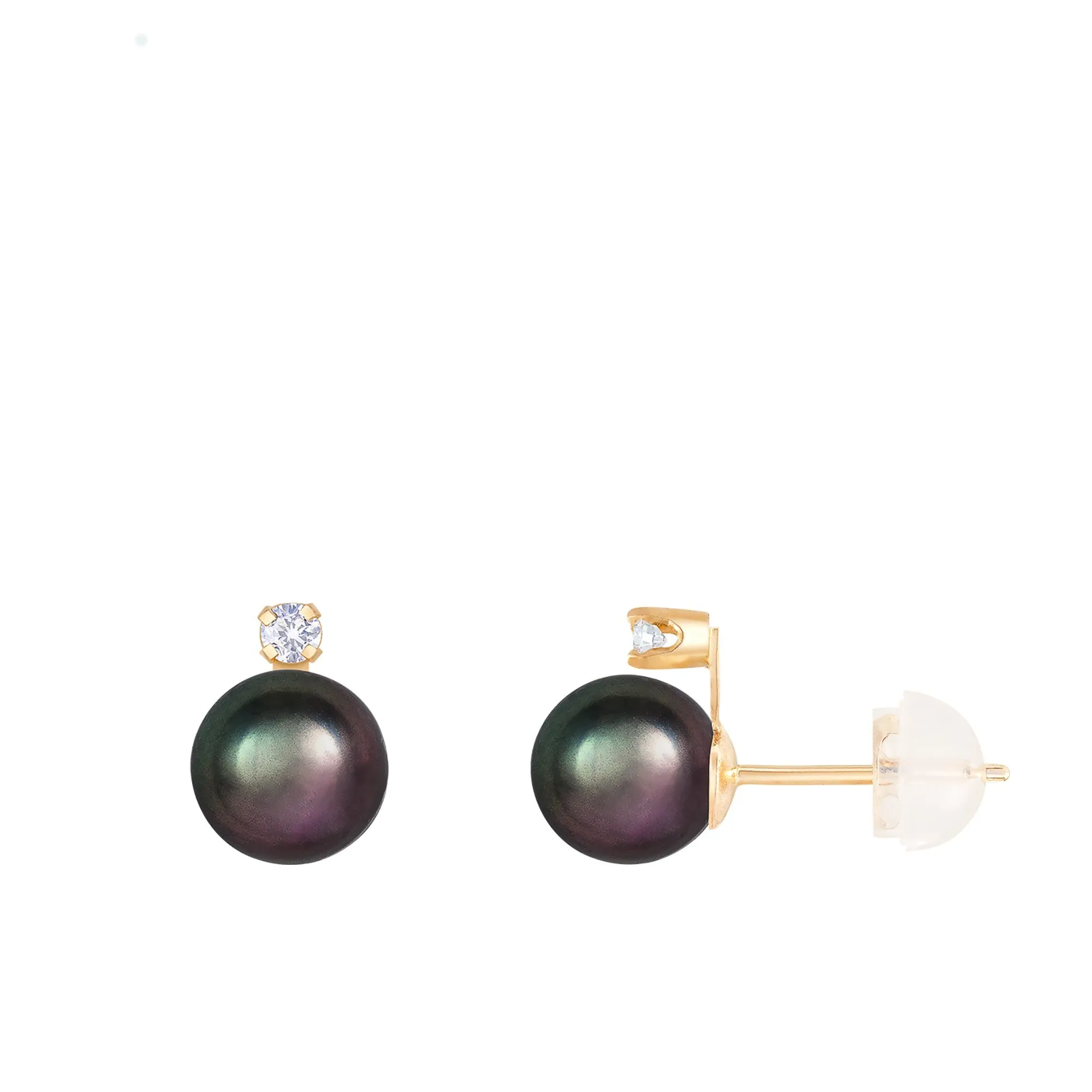 Splendid Pearls 14K Yellow Gold Diamond Earrings RB-76BY