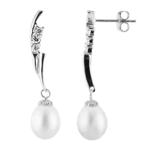 Splendid Pearls Sterling Silver Pearl Earrings ESR-414