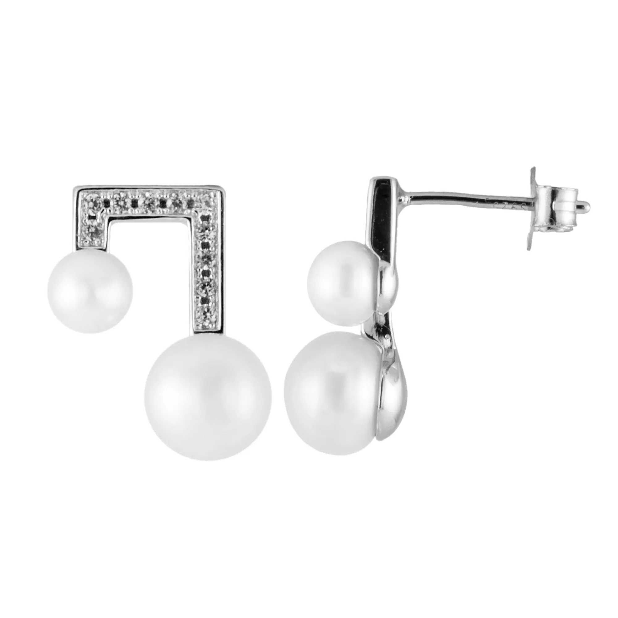 Splendid Pearls Sterling Silver Pearl Earrings ESR-423