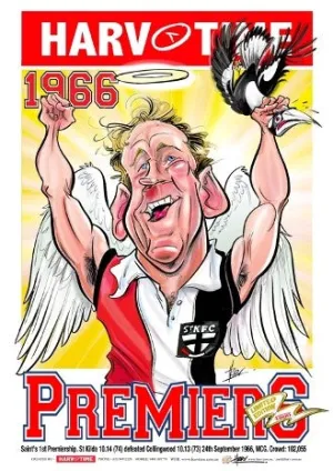 St Kilda 1966 Premiers, Harv Time Poster