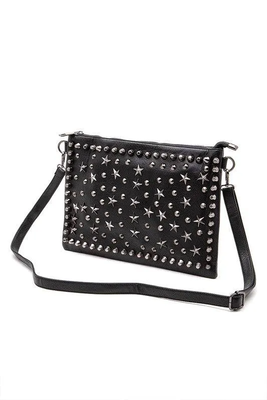 Star Studs Convertible Clutch Crossbody Swing Bag