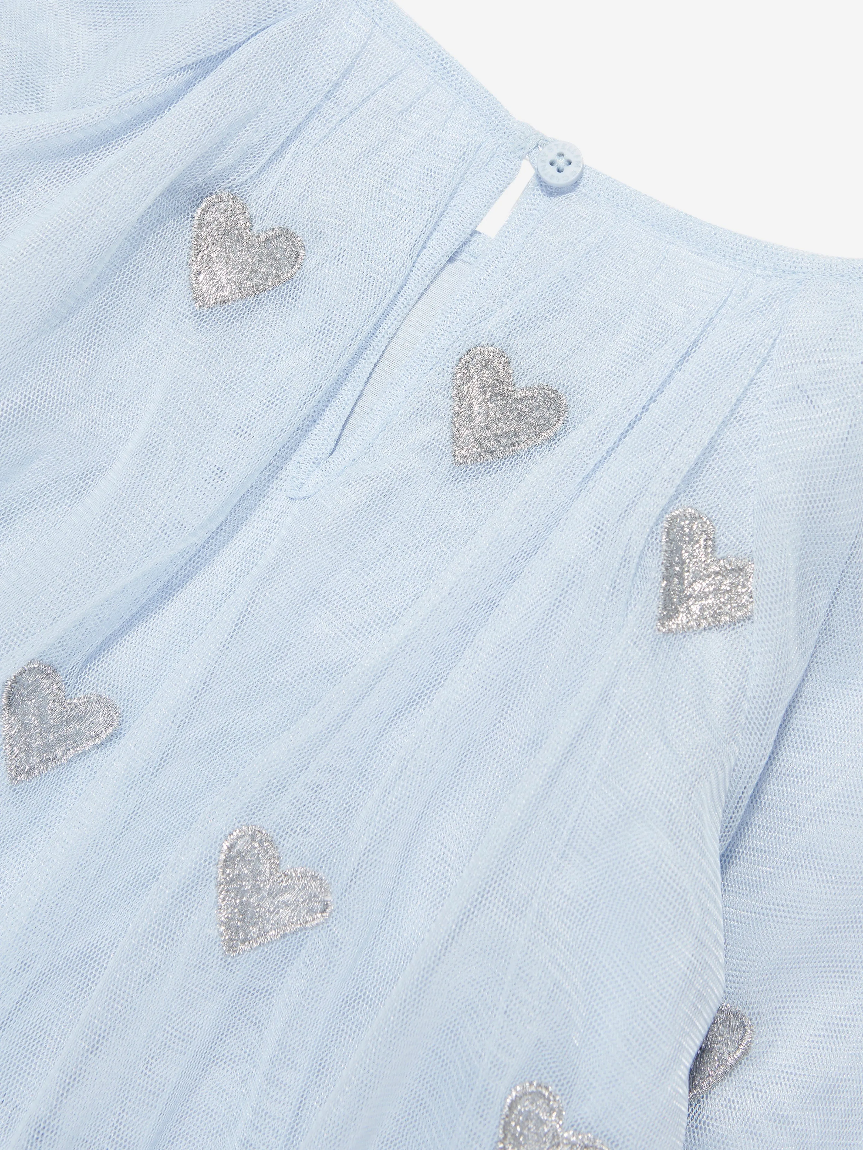 Stella McCartney Baby Girls Embroidered Heart Dress in Blue