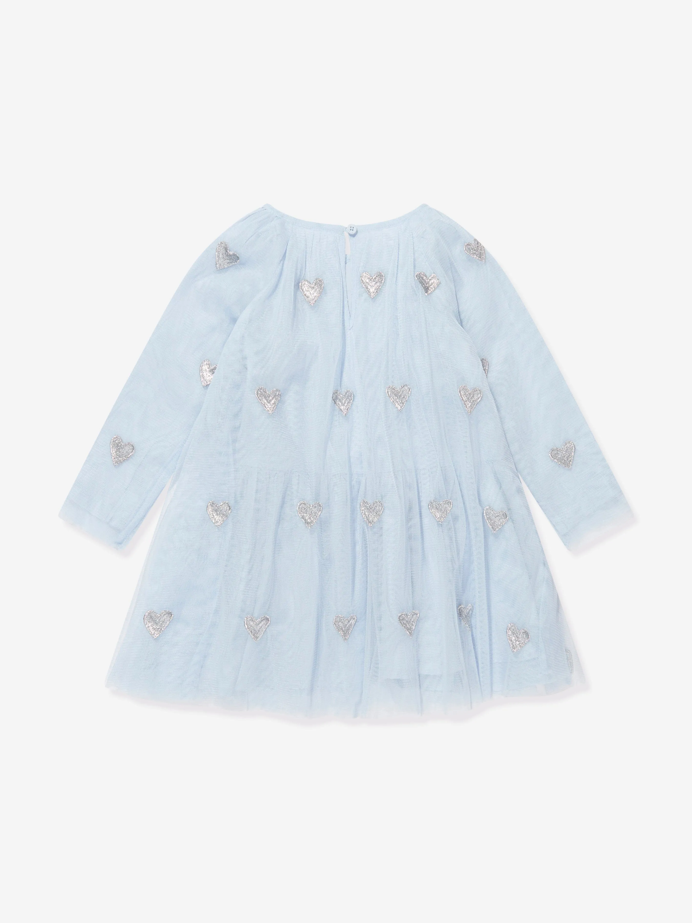 Stella McCartney Baby Girls Embroidered Heart Dress in Blue