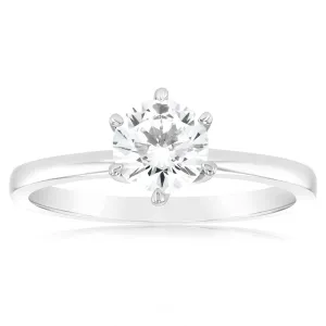 Sterling Silver 6 Claw 6mm Zirconia Solitaire Ring