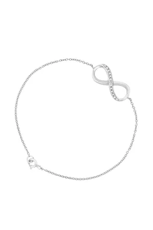 Sterling Silver Cubic Zirconia Infinity Bracelet