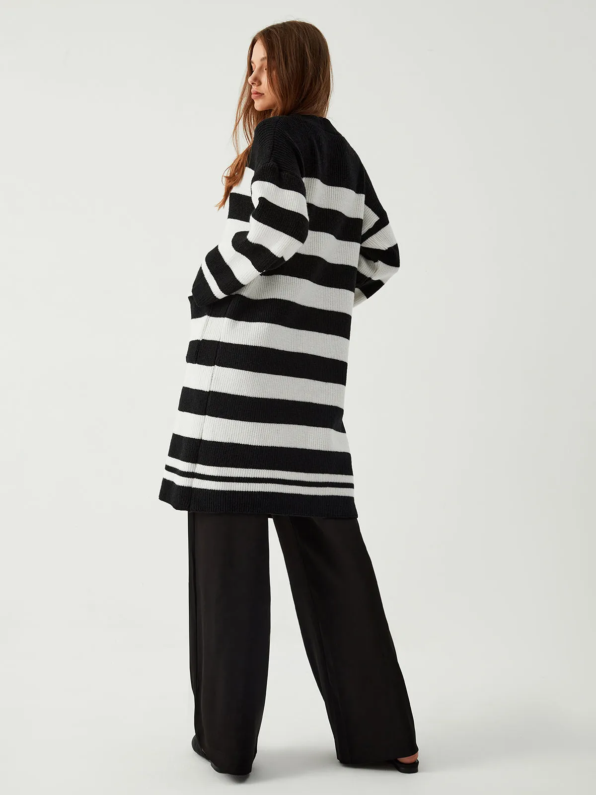 Stripe Charming Long Cardigan