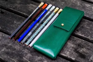 The Charcoal Leather Pencil Case for Blackwing Pencils - Green