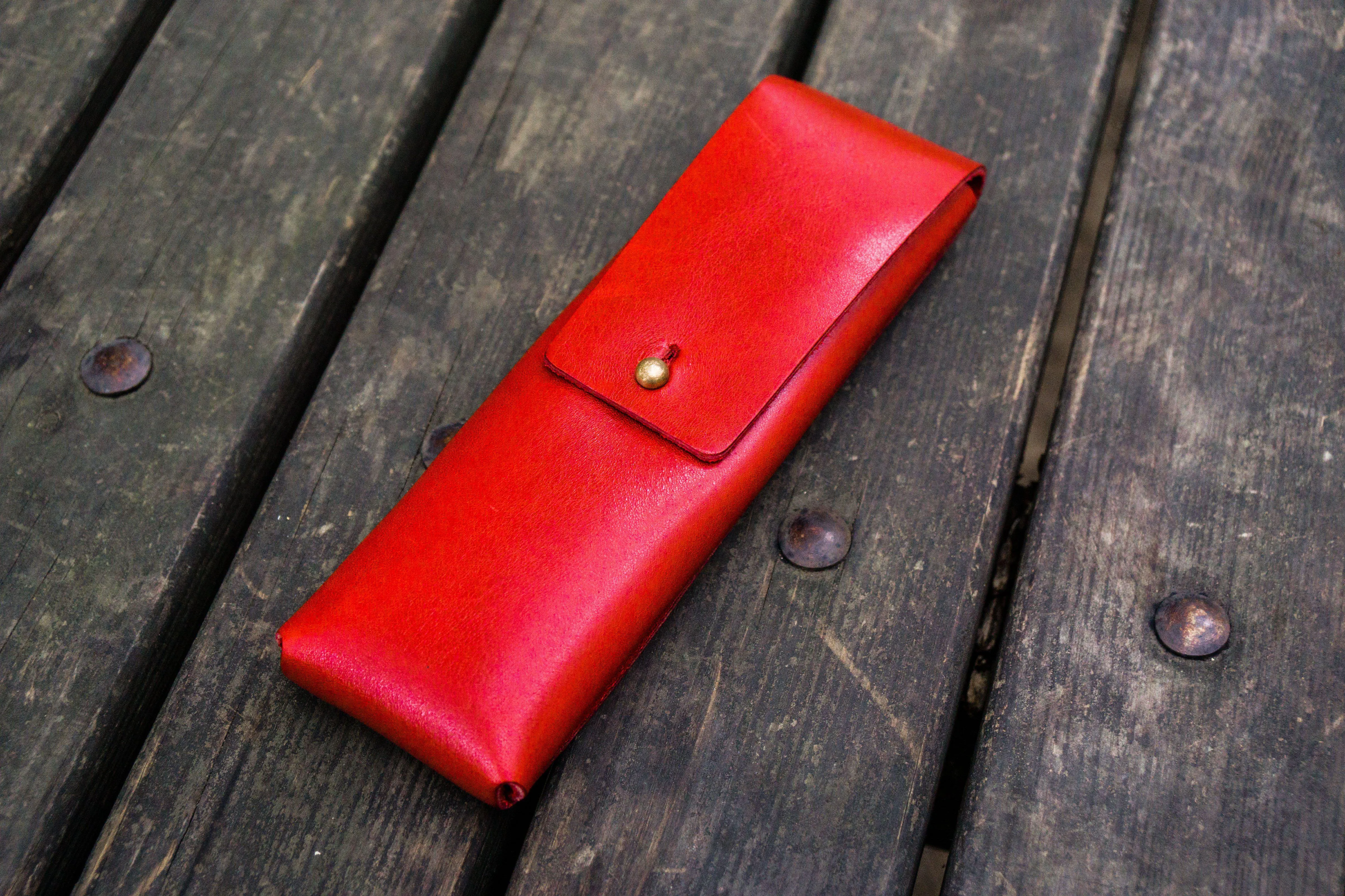 The Charcoal Leather Pencil Case for Blackwing Pencils - Red