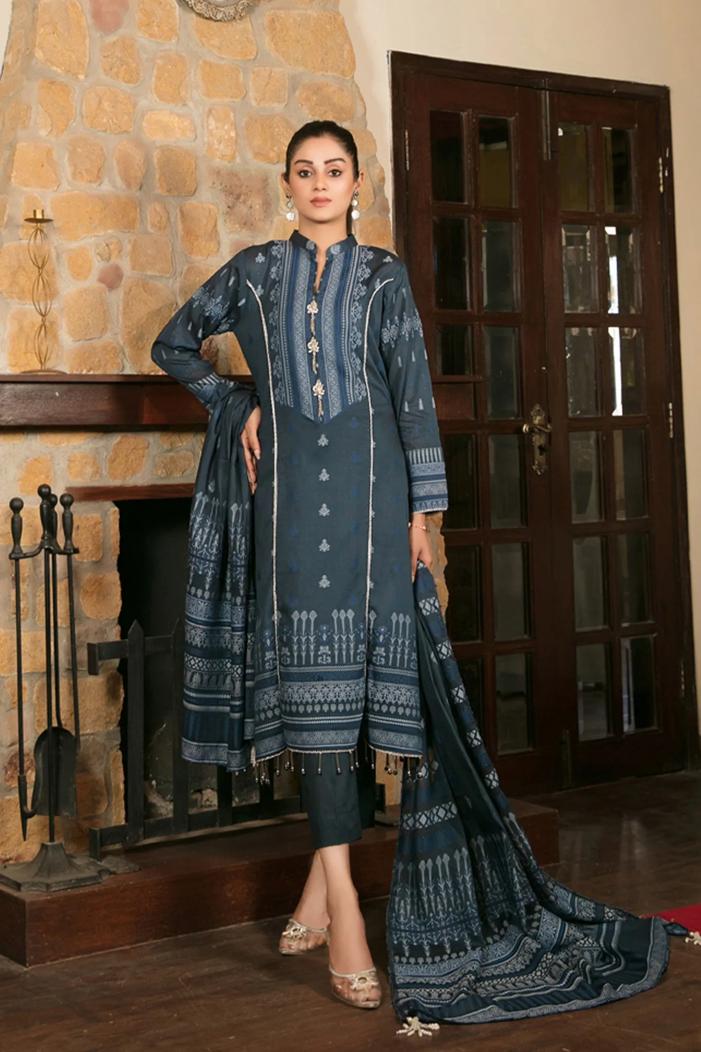 The Jewel by Tawakkal Unstitched 3 Piece Banarsi Lawn Collection'2022-JT-7059