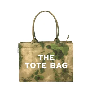 The Tote Bag White – Army Green Camo Canvas Bag