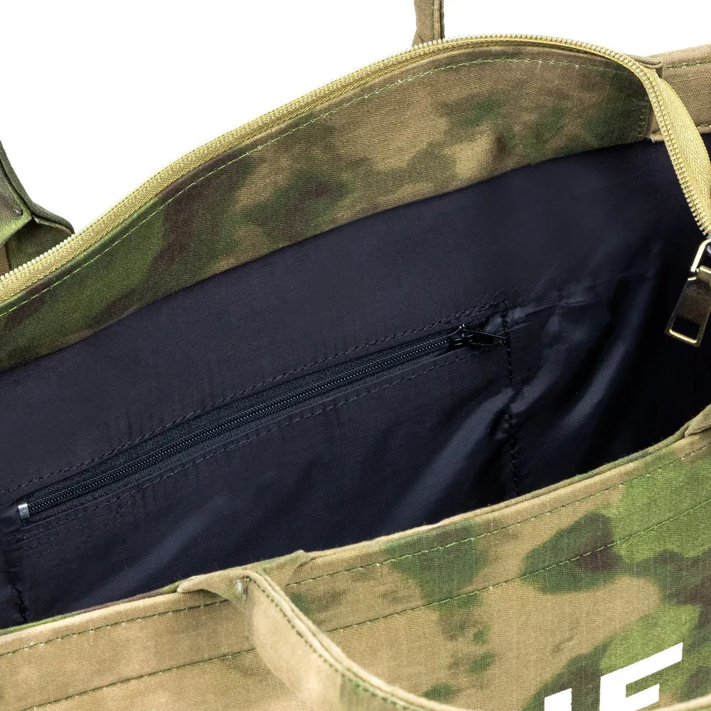 The Tote Bag White – Army Green Camo Canvas Bag