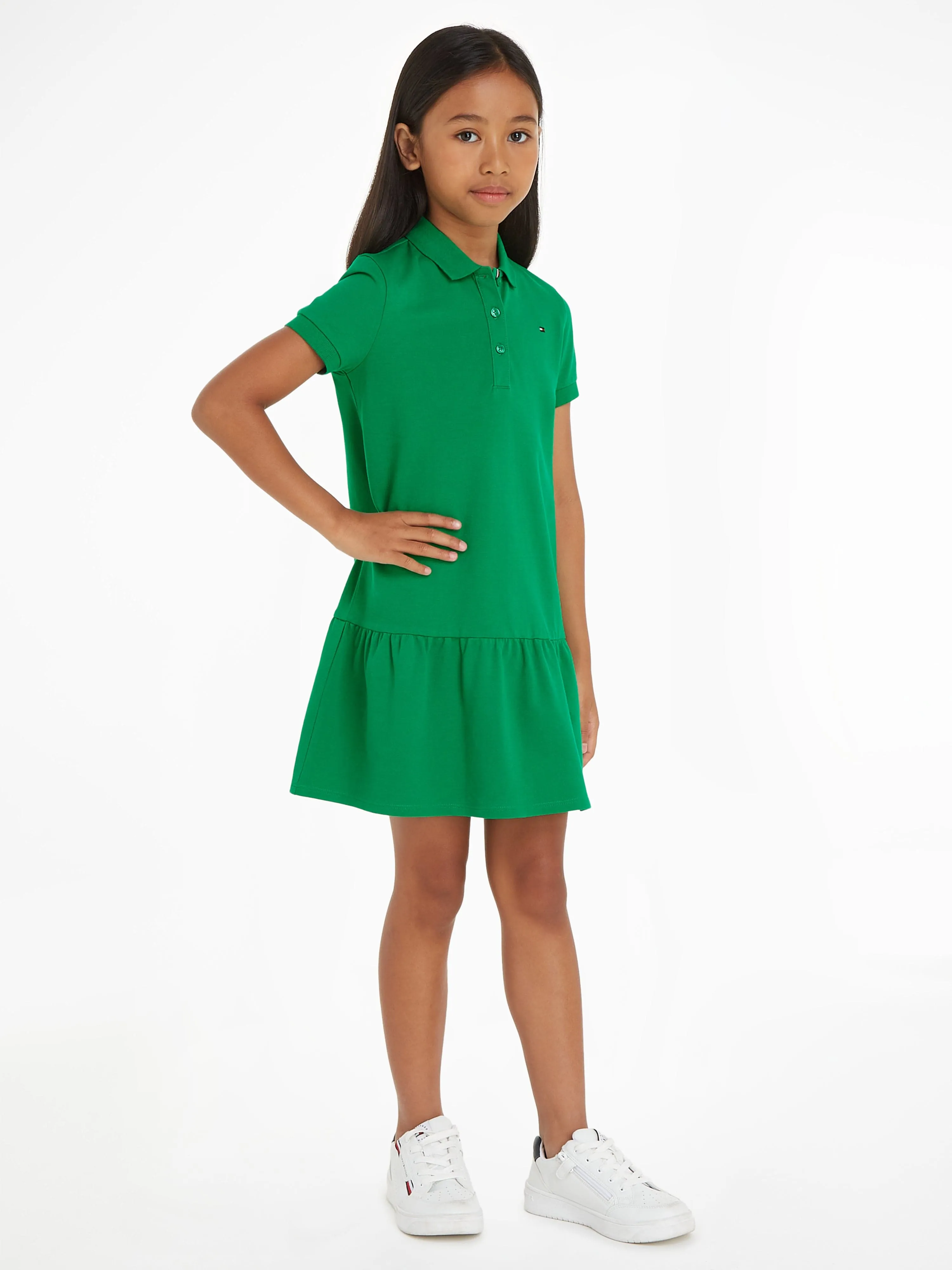 Tommy Hilfiger Girls Essential Polo Dress in Green