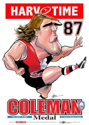 Tony Lockett, 1987 Coleman Medallist, Harv Time Poster