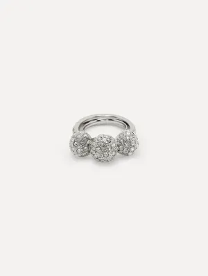 Triple Sphere Crystal Ring