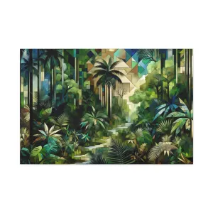 Tropical Rainforest Renewal: The Cubist Mosaic - canvas