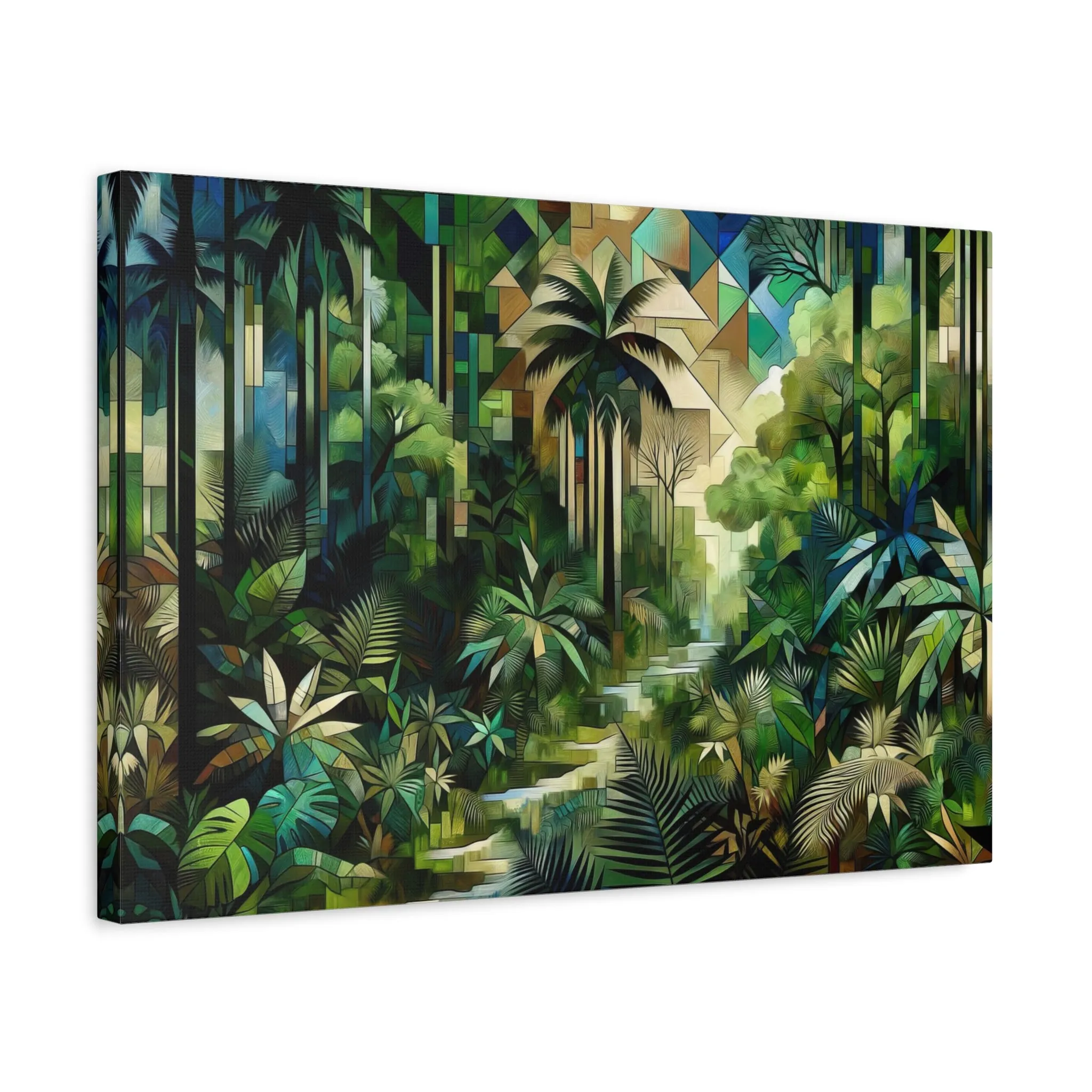 Tropical Rainforest Renewal: The Cubist Mosaic - canvas